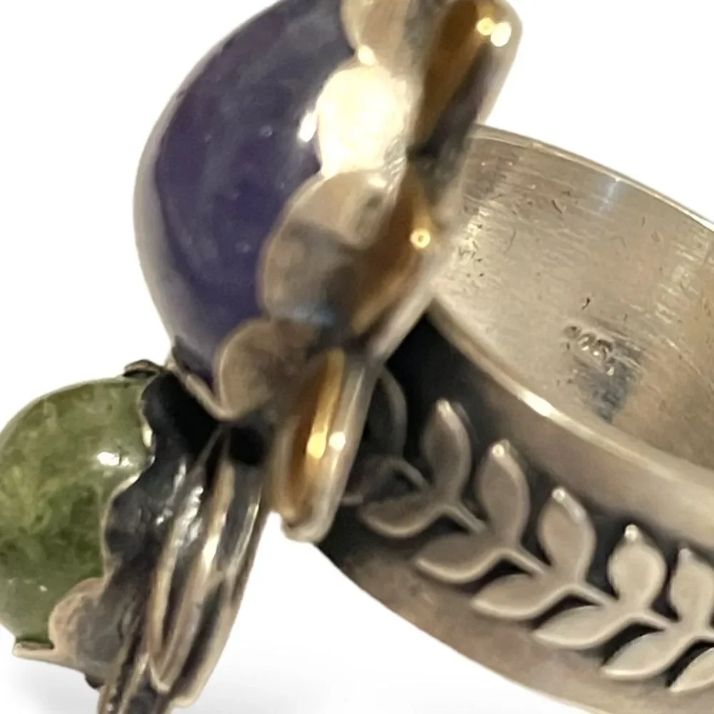 Custom Made Sterling Silver Art Deco Statement Ring (Adjustable)